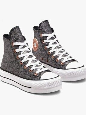 New Converse Chuck Taylor All Star Lift Platform High 'Metallic Glitter Size 5
